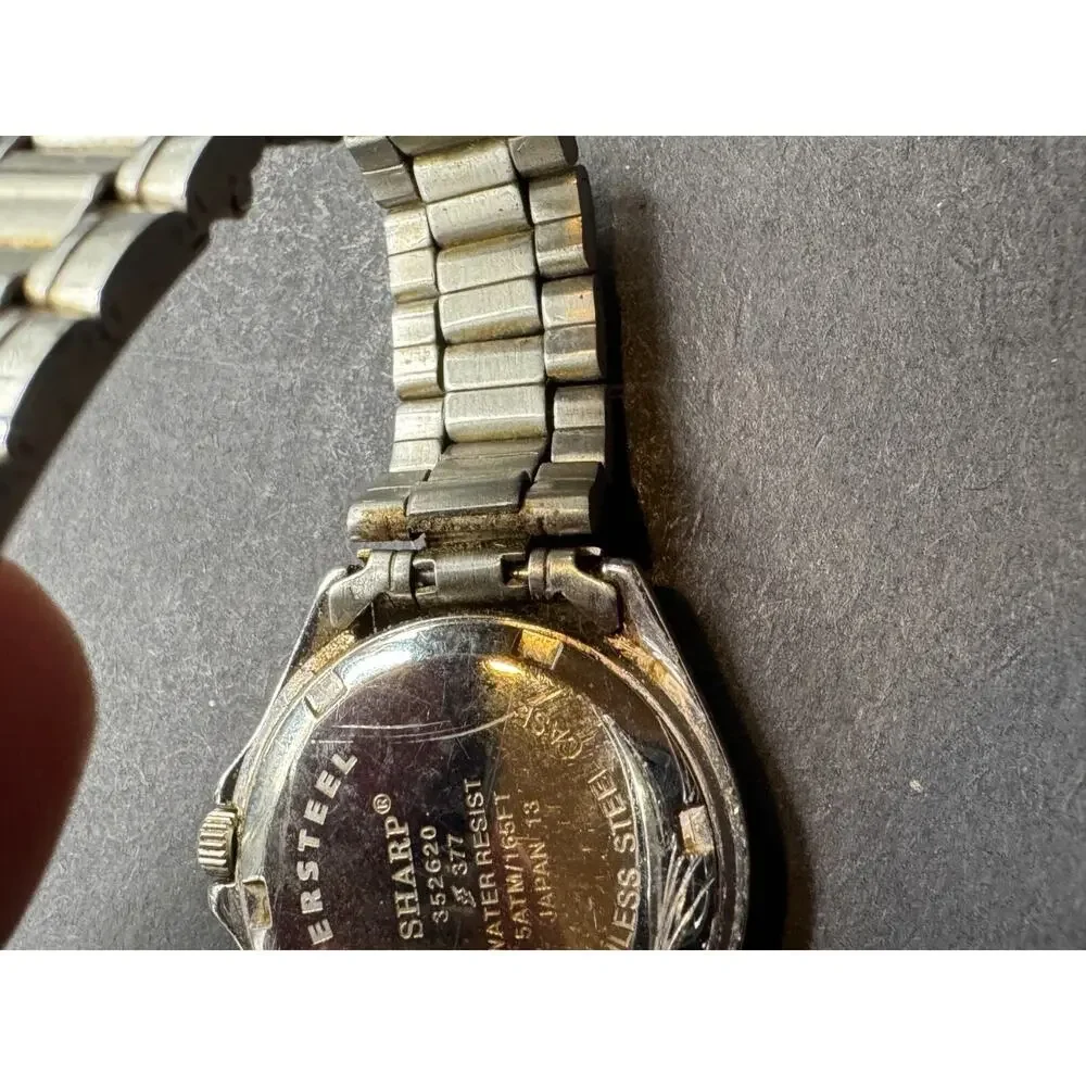 Sharp Supersteel Watch 352620 Stainless Steel Silver Dial 5ATM Water Resistant